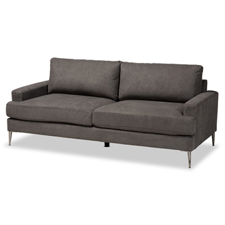Baxton Studio Davidson Modern and Contemporary Grey Fabric Upholstered Sofa