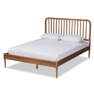 Baxton Studio Neilan Modern and Contemporary Walnut Brown Finished Wood Full Size Platform Bed