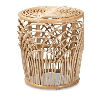Baxton Studio Edena Modern Bohemian Natural Brown Finished Rattan End Table