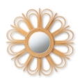 Baxton Studio Sakura Modern Bohemian Natural Brown Rattan Accent Wall Mirror