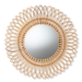 Baxton Studio Bora Modern Bohemian Natural Brown Rattan Accent Wall Mirror