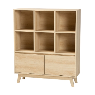 Baxton Studio Danina Japandi Oak Brown Finished Wood Bookshelf