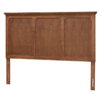 Baxton Studio Alarice Classic and Traditional Ash Walnut Finished Wood Queen Size Headboard