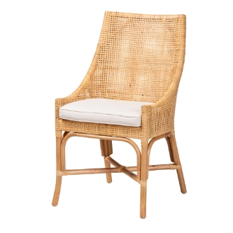 Baxton Studio Bella Modern Bohemian Natural Brown Rattan Dining Chair