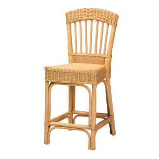 bali & pari Barito Modern Bohemian Natural Rattan Counter Stool