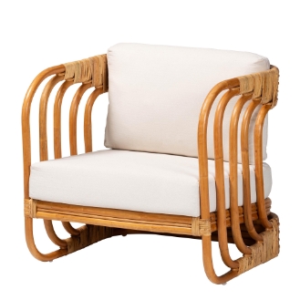 bali & pari Corsa Modern Bohemian Natural Rattan Arm Chair