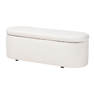 Baxton Studio Lavina Modern White Teddy-Bear Fabric Storage Bench
