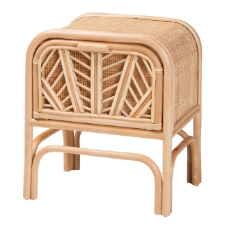 bali & pari Carabella Bohemian Natural Rattan 1-Drawer Nightstand