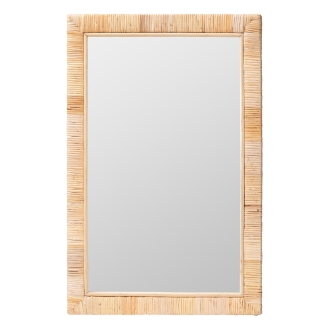 bali & pari Lankston Bohemian Natural Rattan Rectangle Accent Wall Mirror