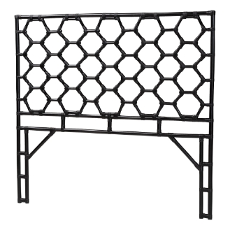 bali & pari Revonda Bohemian Black Rattan Queen Size Standalone Headboard