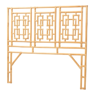 bali & pari Galvan Bohemian Natural Rattan Queen Size Standalone Headboard