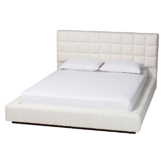 Baxton Studio Braylin Glam and Luxe Teddy-Bear Fabric King Size Platform Bed