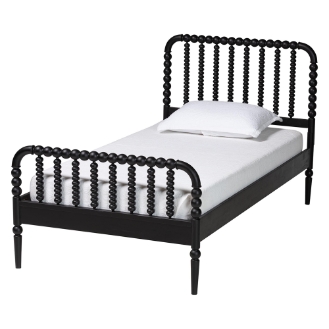 Baxton Studio Lucera Mid-Century Black Full Size Bobbin Bed