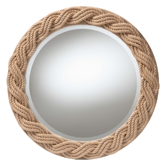 bali & pari Romana Braided Rope Mirror - Coastal Mirror with Woven Jute Accents for Farmhouse, Boho Wall Decor, Beach House