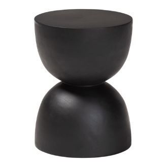 bali & pari Nomiki Solid Suar Wood Side Table - Hand-Carved Sculptural End Table with Hourglass Design, Modern Boho Style for Living Room or Bedroom