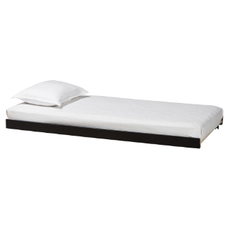 Baxton Studio Lucera Trundle - Underbed Low-Profile Rolling Base for Daybeds and Guest Rooms, Twin, Black