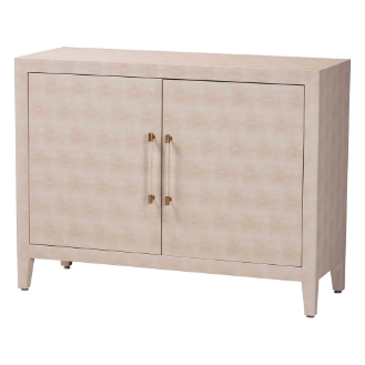 Baxton Studio Nira Faux Shagreen Storage Cabinet - Contemporary 2-Door Accent Sideboard with Sleek Metal Handles, for Entryway or Living Room