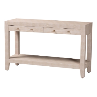 Baxton Studio Nira Faux Shagreen Console Table - Contemporary Accent Display Piece with 2 Drawers and Open Shelf, Storage Solution for Entryway or Living Room