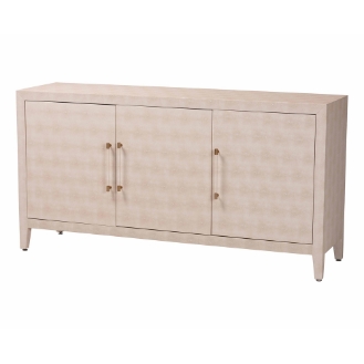 Baxton Studio Nira Faux Shagreen Sideboard  -  Contemporary 3-Door Buffet Storage Cabinet with Sleek Handles for Dining Room or Living Room