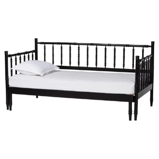 Baxton Studio Marisela Twin-To-King Expandable Daybed - Wood Spindle Bed Frame with Bamboo-Inspired Posts, Modern Transitional Bedroom Furniture