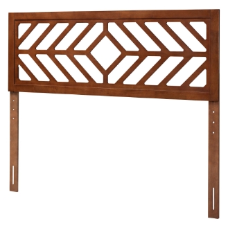 Baxton Studio Olsen Wood Headboard with Geometric Cutout Design - Modern Decorative Panel for Bed Frame, Contemporary Bedroom Accent with Adjustable Height, Full