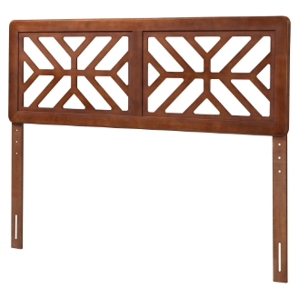 Baxton Studio Kalare Wood Headboard with Geometric Cutout Design - Modern Decorative Panel for Bed Frame, Contemporary Bedroom Accent with Adjustable Height, Full