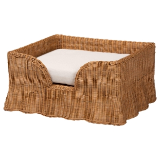 bali & pari Natala Rattan Dining Table - Handwoven Wicker Tulip Table, Pedestal Frame Centerpiece for Dining Room or Kitchen
