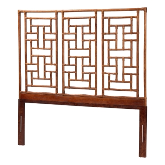 bali & pari Aleya Marbled Tortoise Natural Rattan Display Shelf - 4-Tier Handcrafted Wicker Etagere with Openwork Frame, Tropical Bookcase for Living Room or Entryway