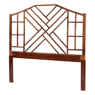 Baxton Studio Hayes Wood Writing Desk - Mid-Century Modern Oval Desk with Locking Drawer and Sliding Tambour Doors for Office or Home
