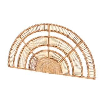 bali & pari Wahid Marbled Tortoise Natural Rattan Console Table - Handcrafted Wicker Accent Table with Coastal Boho Style for Entryway or Living Room