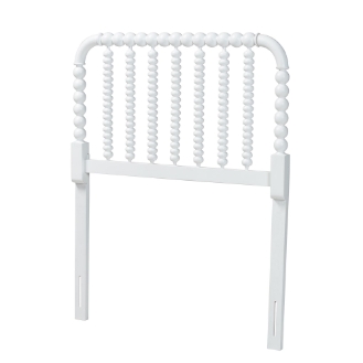 Baxton Studio Finley Turned Bobbin Headboard - Crafted Wood Panel with Decorative Spindle Design for Cottage Farmhouse Bedroom, Twin, White