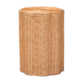 bali & pari Danilo Natural Rattan Laundry Hamper - Handwoven Wicker Storage Basket for Laundry Room, Bathroom, or Bedroom Organization