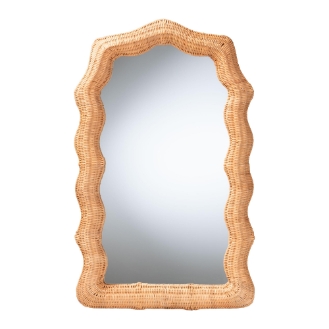 bali & pari Daray Scalloped Natural Rattan Wall Mirror