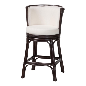 bali & pari Alsip Espresso Rattan Counter Stool with Swivel Seat