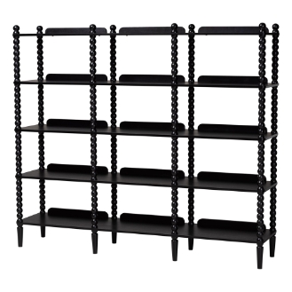Baxton Studio Lucera Bobbin 5-Tier Display Shelf, Black