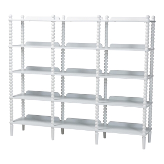 Baxton Studio Lucera Bobbin 5-Tier Display Shelf, White