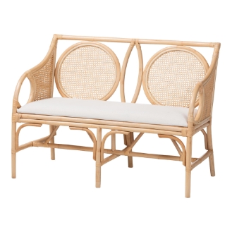 bali & pari Matt Natural Rattan Loveseat with Cane Backrest