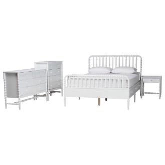 Baxton Studio Lucera 5-Piece Bedroom Set, Queen, White