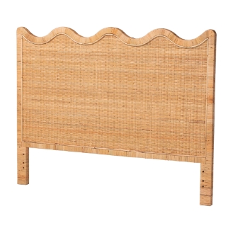 bali & pari Cassio Scalloped Natural Rattan Headboard, King
