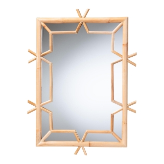 bali & pari Jasani Geometric Natural Rattan Frame Wall Mirror