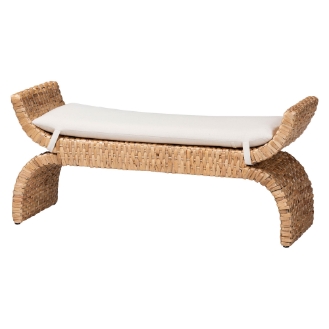 bali & pari Agave Woven Seagrass Bench with Removable Cushion