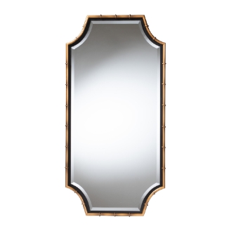 Baxton Studio Lieven Accent Wall Mirror with Bamboo Inspired Frame