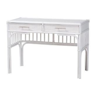 bali & pari Onella Natural Rattan Writing Desk with Two Drawers