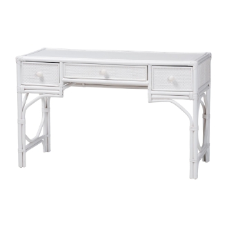 bali & pari Arben Natural Rattan Writing Desk with Three Drawers