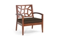 Baxton Studio Jennifer Dark Brown Wood Modern Lounge Chair with Fabric Seat