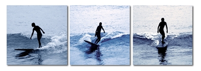 Baxton Studio Surf Silhouettes Mounted Photography Print Triptych