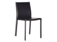 Baxton Studio Crawford Black Leather Dining Chair with Black Leather Legs (set of 2)