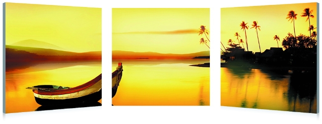 Baxton Studio Golden Sunset Mounted Photography Print Triptych Baxton Studio Golden Sunset Mounted Photography Print Triptych, BSPM-2025ABC, Baxton Studio Affordable Modern Design