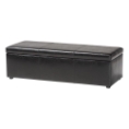 Baxton Studio Dennehy Black Modern Ottoman Sofa, Dark Brown Modern Ottoman, Contemporary, Discount, Upholstery, Hardwood, Dark Brown