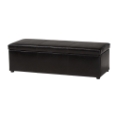 Baxton Studio Dennehy Dark Brown Modern Ottoman Sofa, Black Modern Ottoman, Contemporary, Discount, Upholstery, Hardwood, Black